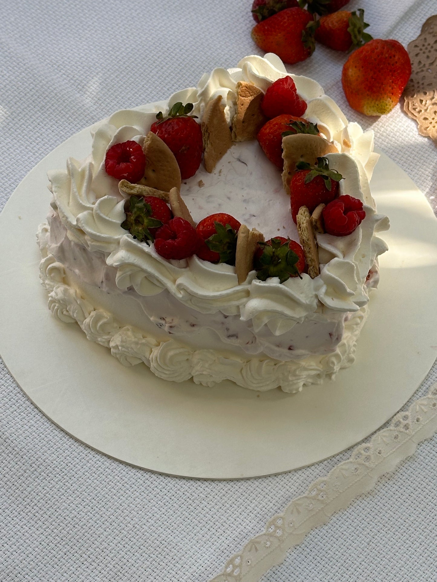 Pastel de fresas con crema